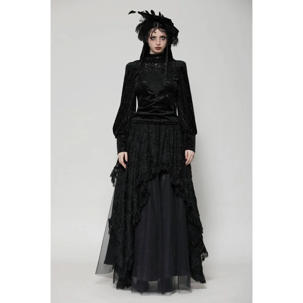 Women's Gothic Floral Lace Long Sleeved Shirt