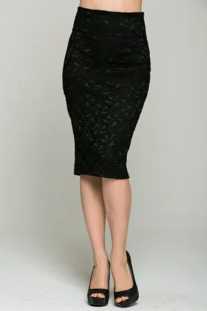 Working Girl Black Lace Pencil Skirt